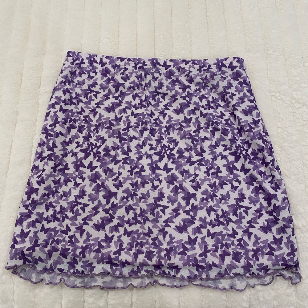 Stretchy purple butterfly skirt